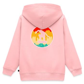 Skating Retro - Kinder Premium Organic Zip Hoodie - Rosa - Hinten - AI Model Kid Female (0cm)
