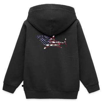 Great White Shark 4th Of July US Flag 4th Of July - Kinder Premium Organic Zip Hoodie - Schwarz - Hinten - AI Model Kid Male (0cm)