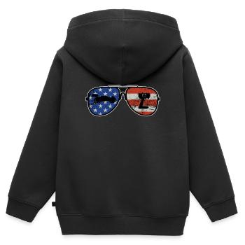 RC Buggy American Flag Lunettes de soleil Modèle de voiture - Sweat Premium à capuche zippé enfant bio - noir - Dos - AI Model Kid Male (0cm)