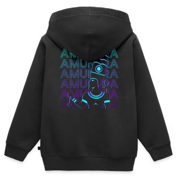 Amon Ra Dieu égyptien Amon Re Egypte ancienne Ret - Sweat Premium à capuche zippé enfant bio - noir - Dos - AI Model Kid Male (0cm)