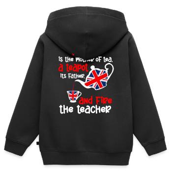 Tea lovers, tea drinkers, tea time - Kids Premium Organic Zip-up Hoodie - black - Back - AI Model Kid Male (0cm)