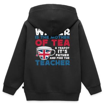 Tea lovers, tea drinkers, tea time - Kids Premium Organic Zip-up Hoodie - black - Back - AI Model Kid Male (0cm)
