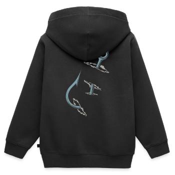 Pêcheurs, pêche, hameçons - Sweat Premium à capuche zippé enfant bio - noir - Dos - AI Model Kid Male (0cm)