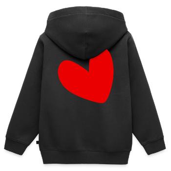 Rotes Herz - Kinder Premium Organic Zip Hoodie - Schwarz - Hinten - AI Model Kid Male (0cm)