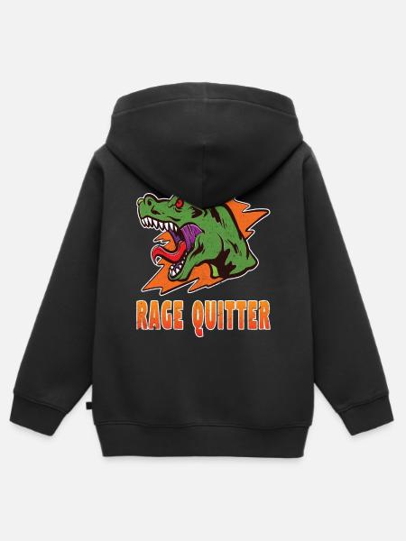 Gamer Rage Quit Dinosaurier - Kinder Premium Organic Zip Hoodie - Schwarz