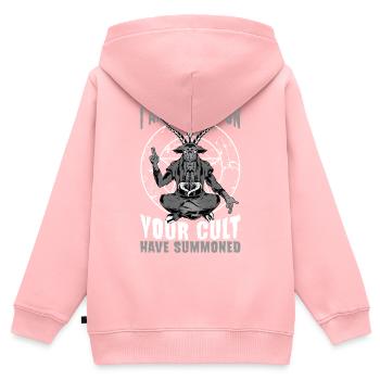 Baphomet Ziege Okkultes Geschenk - Kinder Premium Organic Zip Hoodie - Rosa - Hinten - AI Model Kid Female (0cm)