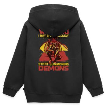 Lustiges Kult-Okkult-Geschenk - Kinder Premium Organic Zip Hoodie - Schwarz - Hinten - AI Model Kid Male (0cm)