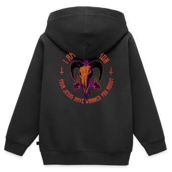 Baphomet-Geschenk - Kinder Premium Organic Zip Hoodie - Schwarz - Hinten - AI Model Kid Male (0cm)