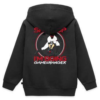 Baseball Fan Vintage Shut Up I'm - Kinder Premium Organic Zip Hoodie - Schwarz - Hinten - AI Model Kid Male (0cm)