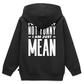 Je ne suis pas vraiment drôle, je suis juste méchant - Sweat Premium à capuche zippé enfant bio - noir - Dos - AI Model Kid Male (0cm)