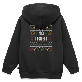 Kein Vertrauen In Crypto Cryptocurrency Christmas - Kinder Premium Organic Zip Hoodie - Schwarz - Hinten - AI Model Kid Male (0cm)