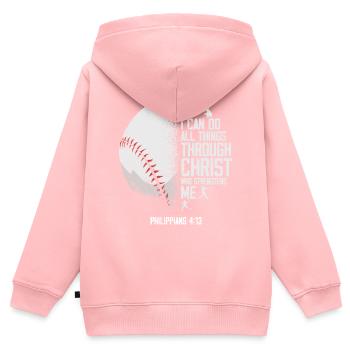 Baseball Fan Bible Quote Vintage I - Kids Premium Organic Zip-up Hoodie - rose - Back - AI Model Kid Female (0cm)