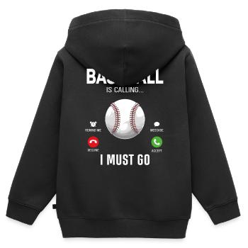 Baseball Fan Phone Display - Kinder Premium Organic Zip Hoodie - Schwarz - Hinten - AI Model Kid Male (0cm)