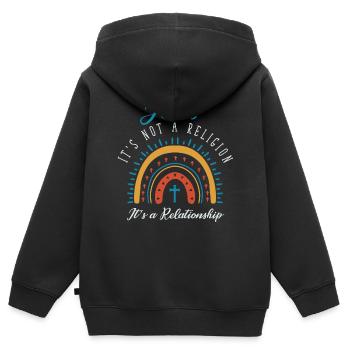 Jesus, Es Ist Keine Religion Es Ist Eine Beziehung - Kinder Premium Organic Zip Hoodie - Schwarz - Hinten - AI Model Kid Male (0cm)