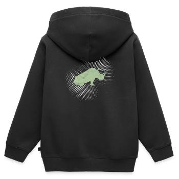 Nashorn - Kinder Premium Organic Zip Hoodie - Schwarz - Hinten - AI Model Kid Male (0cm)