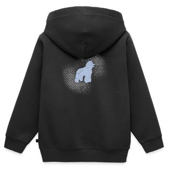 Caniche - Sweat Premium à capuche zippé enfant bio - noir - Dos - AI Model Kid Male (0cm)