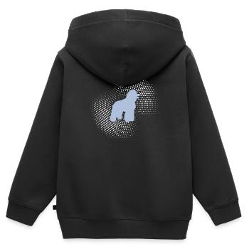Caniche - Sweat Premium à capuche zippé enfant bio - noir - Dos - AI Model Kid Male (0cm)
