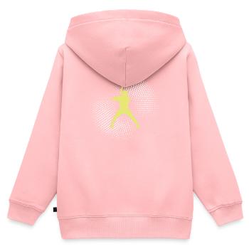 Base-ball - Sweat Premium à capuche zippé enfant bio - rose - Dos - AI Model Kid Female (0cm)
