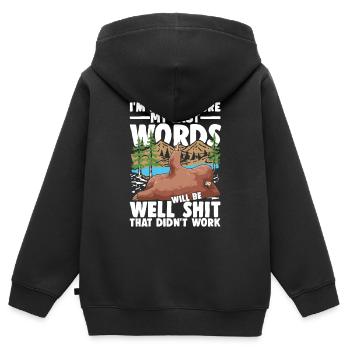 I'm Pretty Sure My Last Words - Kinder Premium Organic Zip Hoodie - Schwarz - Hinten - AI Model Kid Male (0cm)