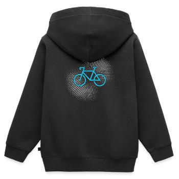 Bicyclette - Sweat Premium à capuche zippé enfant bio - noir - Dos - AI Model Kid Male (0cm)