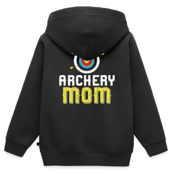 Archer Archer Archer Maman Mère - Sweat Premium à capuche zippé enfant bio - noir - Dos - AI Model Kid Male (0cm)
