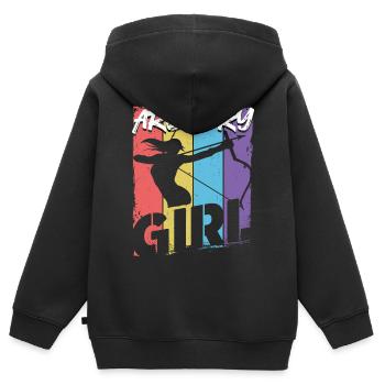 Archery Bow Archer Girl Vintage - Kinder Premium Organic Zip Hoodie - Schwarz - Hinten - AI Model Kid Male (0cm)