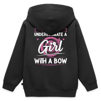 Archery Bow Archer Girl Never - Kinder Premium Organic Zip Hoodie - Schwarz - Hinten - AI Model Kid Male (0cm)