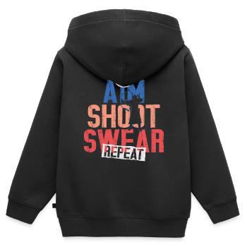 Archery Bow Archer Vintage Aim - Kinder Premium Organic Zip Hoodie - Schwarz - Hinten - AI Model Kid Male (0cm)
