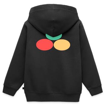 Three points- Green- Red- Yellow - Kids Premium Organic Zip-up Hoodie - black - Back - AI Model Kid Male (0cm)