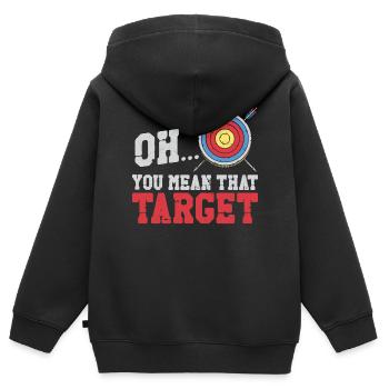 Archery Bow Archer Vintage Target - Sweat Premium à capuche zippé enfant bio - noir - Dos - AI Model Kid Male (0cm)