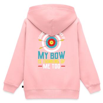 Archery Bow Archer Vintage Target - Sweat Premium à capuche zippé enfant bio - rose - Dos - AI Model Kid Female (0cm)