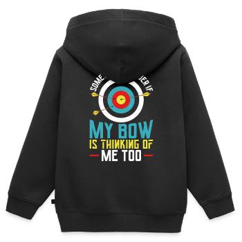Archery Bow Archer Vintage Target - Sweat Premium à capuche zippé enfant bio - noir - Dos - AI Model Kid Male (0cm)