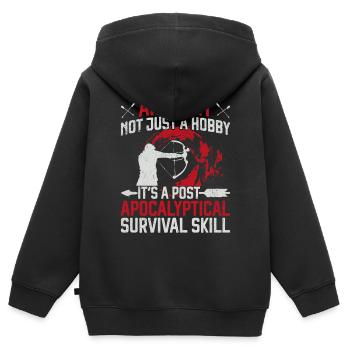 Arc Archer Archer Vintage Archer - Sweat Premium à capuche zippé enfant bio - noir - Dos - AI Model Kid Male (0cm)