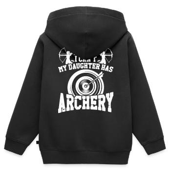 Archer Archer Archer Maman Mère - Sweat Premium à capuche zippé enfant bio - noir - Dos - AI Model Kid Male (0cm)