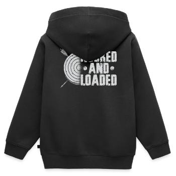 Arc de tir à l’arc Archer Vintage Nocked - Sweat Premium à capuche zippé enfant bio - noir - Dos - AI Model Kid Male (0cm)