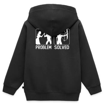 Archery Bow Archer Wife Husband - Kinder Premium Organic Zip Hoodie - Schwarz - Hinten - AI Model Kid Male (0cm)