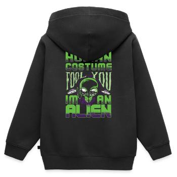 Alien Geschenk Außerirdische Ufo Area 51 Sci-fi - Kinder Premium Organic Zip Hoodie - Schwarz - Hinten - AI Model Kid Male (0cm)