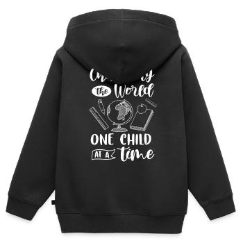 Teacher School Teacher 6th grade Primary school - Kids Premium Organic Zip-up Hoodie - black - Back - AI Model Kid Male (0cm)