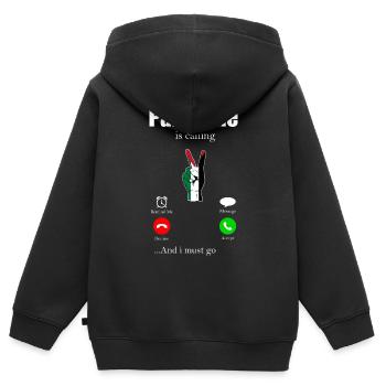 Palästina Geschenk Free Palestine Gaza Streifen - Kinder Premium Organic Zip Hoodie - Schwarz - Hinten - AI Model Kid Male (0cm)