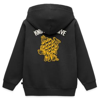 Wesentlicher Arbeiter, Biene, Imker, Wabe - Kinder Premium Organic Zip Hoodie - Schwarz - Hinten - AI Model Kid Male (0cm)