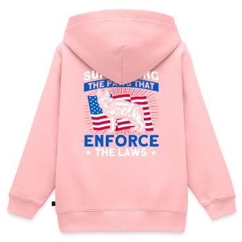 Deutscher Schäferhund Polizeihund Polizei Hund - Kinder Premium Organic Zip Hoodie - Rosa - Hinten - AI Model Kid Female (0cm)