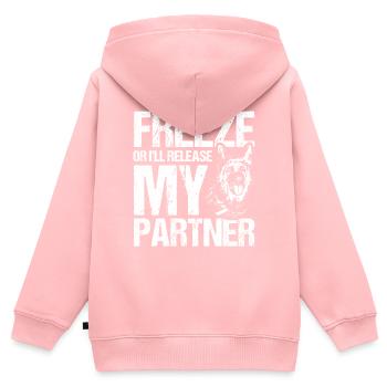 Deutscher Schäferhund Polizeihund Polizei Hund - Kinder Premium Organic Zip Hoodie - Rosa - Hinten - AI Model Kid Female (0cm)