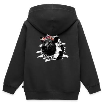Schwein Geschenk Schweinchen Kinder Ferkel Sau Pig - Kinder Premium Organic Zip Hoodie - Schwarz - Hinten - AI Model Kid Male (0cm)