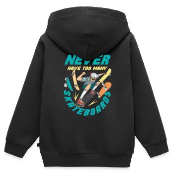 Skater Skateboard Geschenk Halfpipe Sk8 Ollie - Kinder Premium Organic Zip Hoodie - Schwarz - Hinten - AI Model Kid Male (0cm)