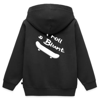 Skater Skateboard Cadeau Halfpipe Sk8 Ollie - Sweat Premium à capuche zippé enfant bio - noir - Dos - AI Model Kid Male (0cm)
