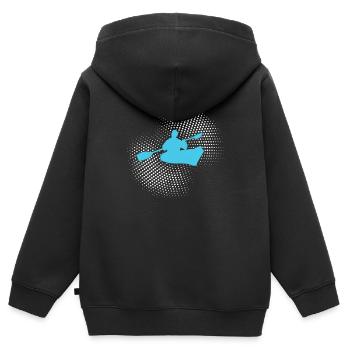 Kanu fahren - Kinder Premium Organic Zip Hoodie - Schwarz - Hinten - AI Model Kid Male (0cm)