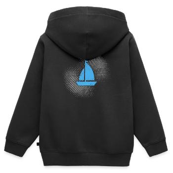 Segeln - Kinder Premium Organic Zip Hoodie - Schwarz - Hinten - AI Model Kid Male (0cm)