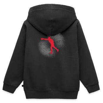 Boxen - Kinder Premium Organic Zip Hoodie - Schwarz - Hinten - AI Model Kid Male (0cm)