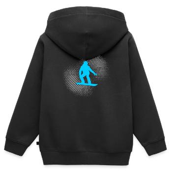Snowboarding - Kinder Premium Organic Zip Hoodie - Schwarz - Hinten - AI Model Kid Male (0cm)