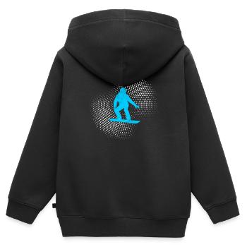 Snowboarding - Kinder Premium Organic Zip Hoodie - Schwarz - Hinten - AI Model Kid Male (0cm)